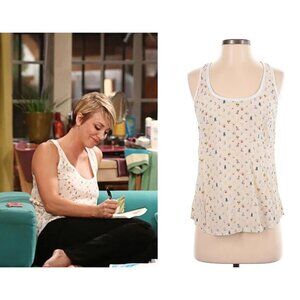 ASO PENNY BIG BANG THEORY Silk Bug Print Camisole Tank RARE
